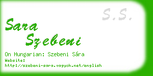 sara szebeni business card