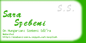 sara szebeni business card